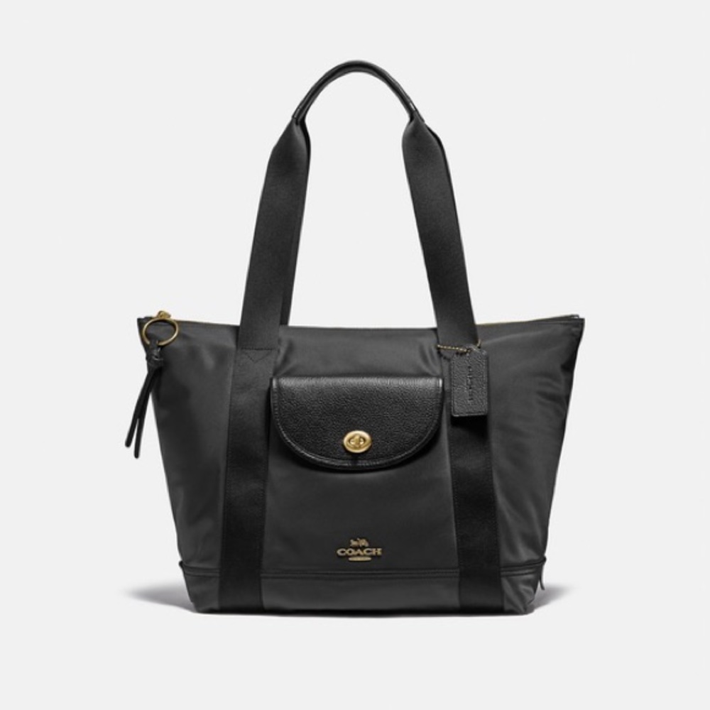Coach Cargo Tote With Vintage Rose Print Interior